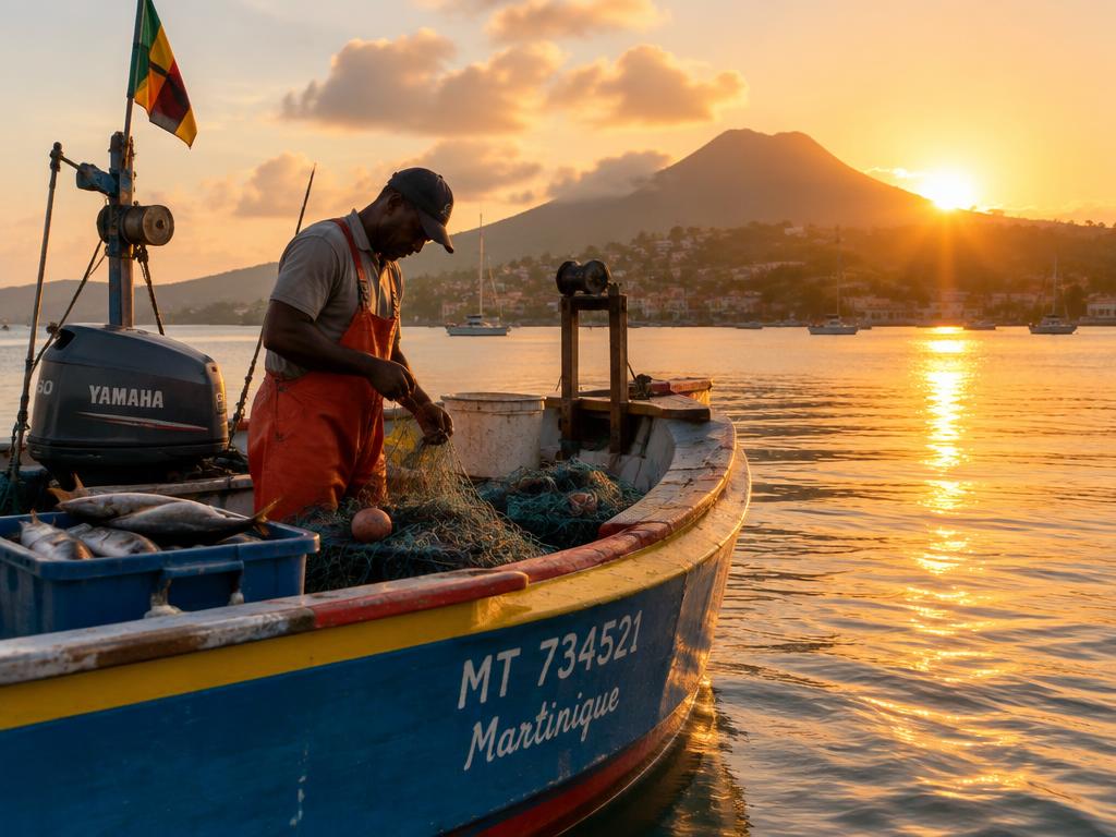 Bateau de pêche professionnelle en Martinique, projet financé